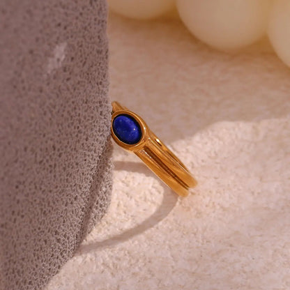 Oval Natural Stone Vintage Ring - Zafinne Jewelry