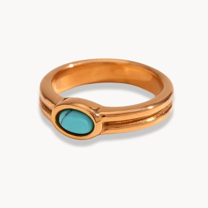 Oval Natural Stone Vintage Ring - Zafinne Jewelry