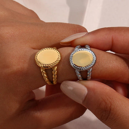 Oval Shape Twist Ring - Zafinne Jewelry