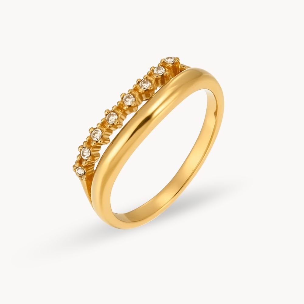 Paved Multiple Layer Ring - Zafinne Jewelry