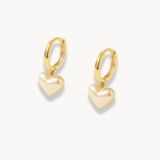 Pearl Heart Pendant Earrings - Zafinne Jewelry