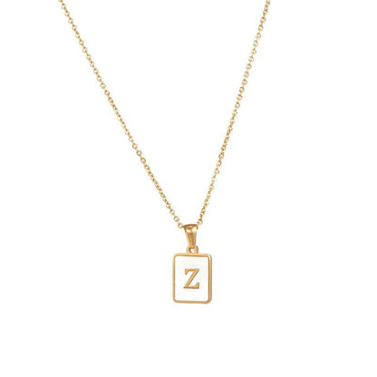 Pearl Shell Initial Letter Necklace - Zafinne Jewelry