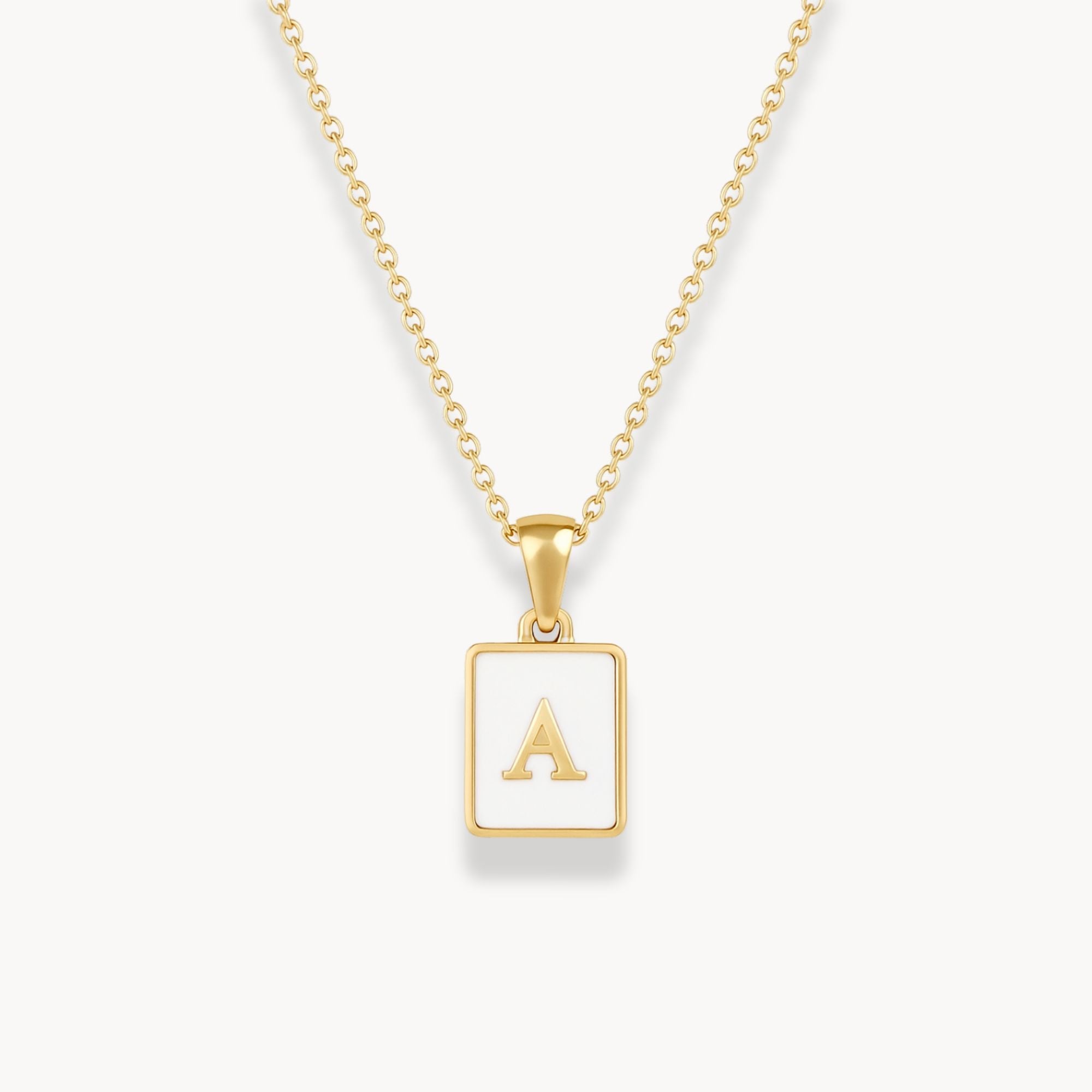 Pearl Shell Initial Letter Necklace - Zafinne Jewelry