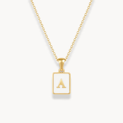 Pearl Shell Initial Letter Necklace - Zafinne Jewelry