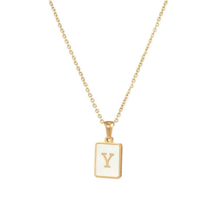 Pearl Shell Initial Letter Necklace - Zafinne Jewelry