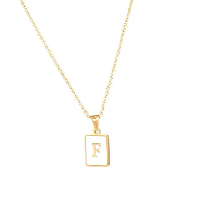 Pearl Shell Initial Letter Necklace - Zafinne Jewelry