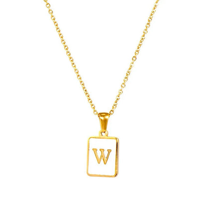 Pearl Shell Initial Letter Necklace - Zafinne Jewelry