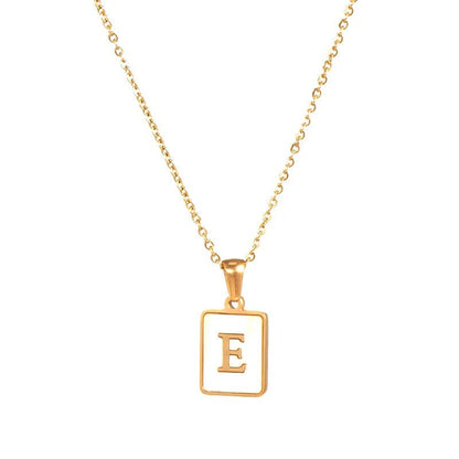 Pearl Shell Initial Letter Necklace - Zafinne Jewelry