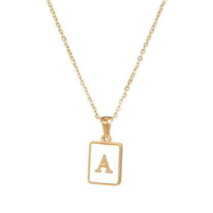 Pearl Shell Initial Letter Necklace - Zafinne Jewelry