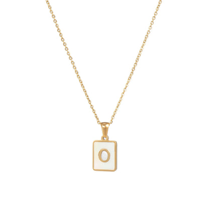 Pearl Shell Initial Letter Necklace - Zafinne Jewelry