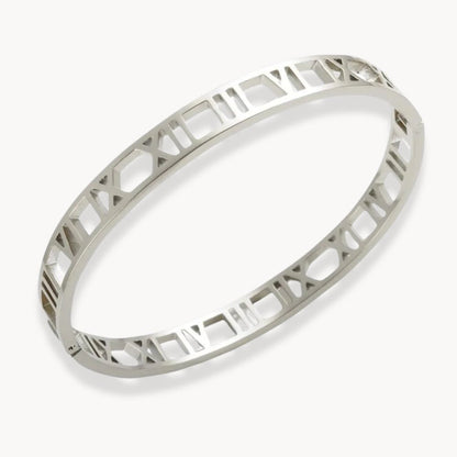 Roman Numeral Bangle Bracelet - Zafinne Jewelry