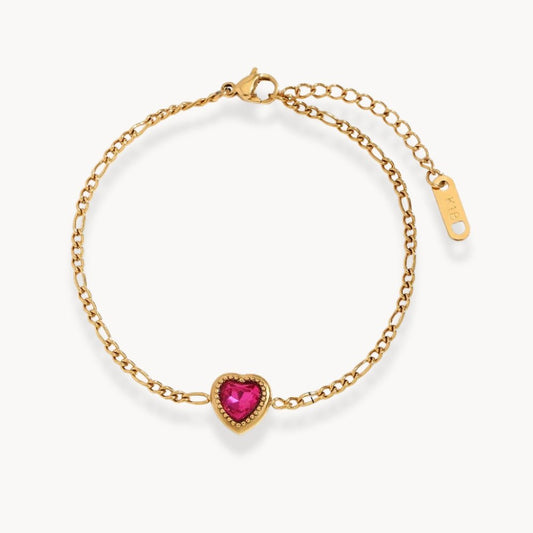 Rosalie Red Heart Bracelet - Zafinne Jewelry