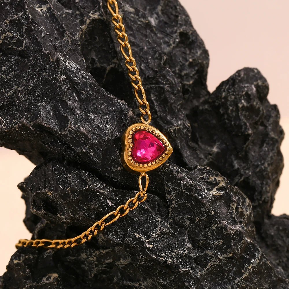 Rosalie Red Heart Bracelet - Zafinne Jewelry