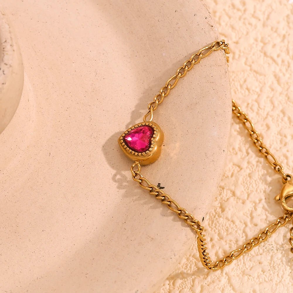 Rosalie Red Heart Bracelet - Zafinne Jewelry