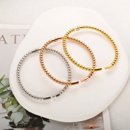 Round Beaded Bangle Bracelet - Zafinne Jewelry