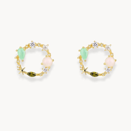 Round Crystal Earrings - Zafinne Jewelry