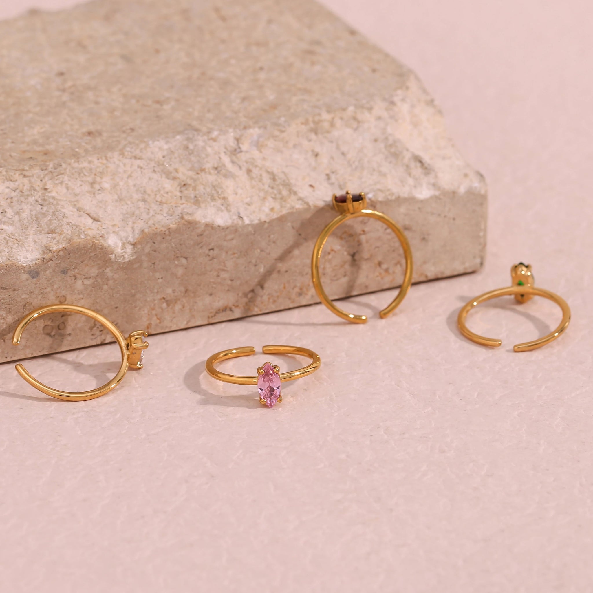 Shiny Oval Zircon Ring - Zafinne Jewelry