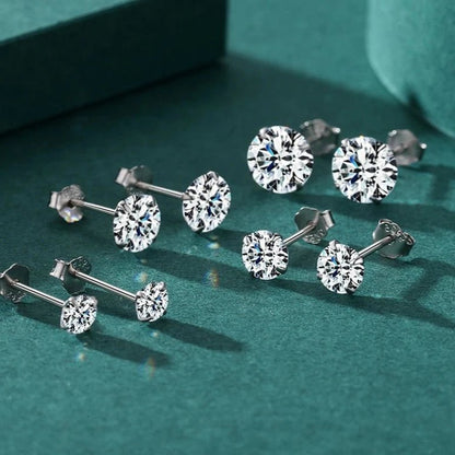 Silver Sparkling Earrings - Zafinne Jewelry