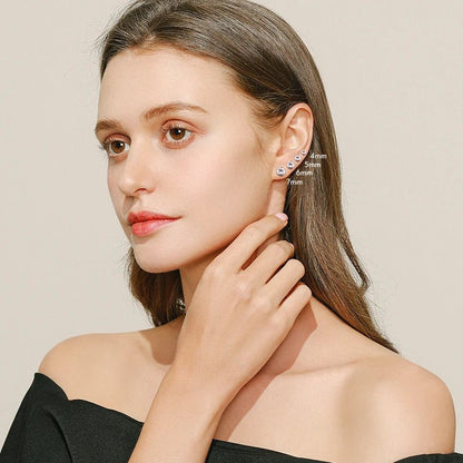 Silver Sparkling Earrings - Zafinne Jewelry
