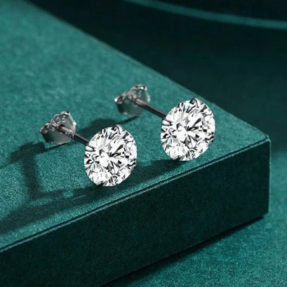 Silver Sparkling Earrings - Zafinne Jewelry