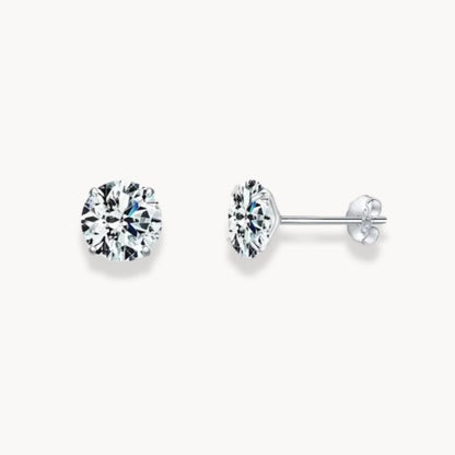 Silver Sparkling Earrings - Zafinne Jewelry
