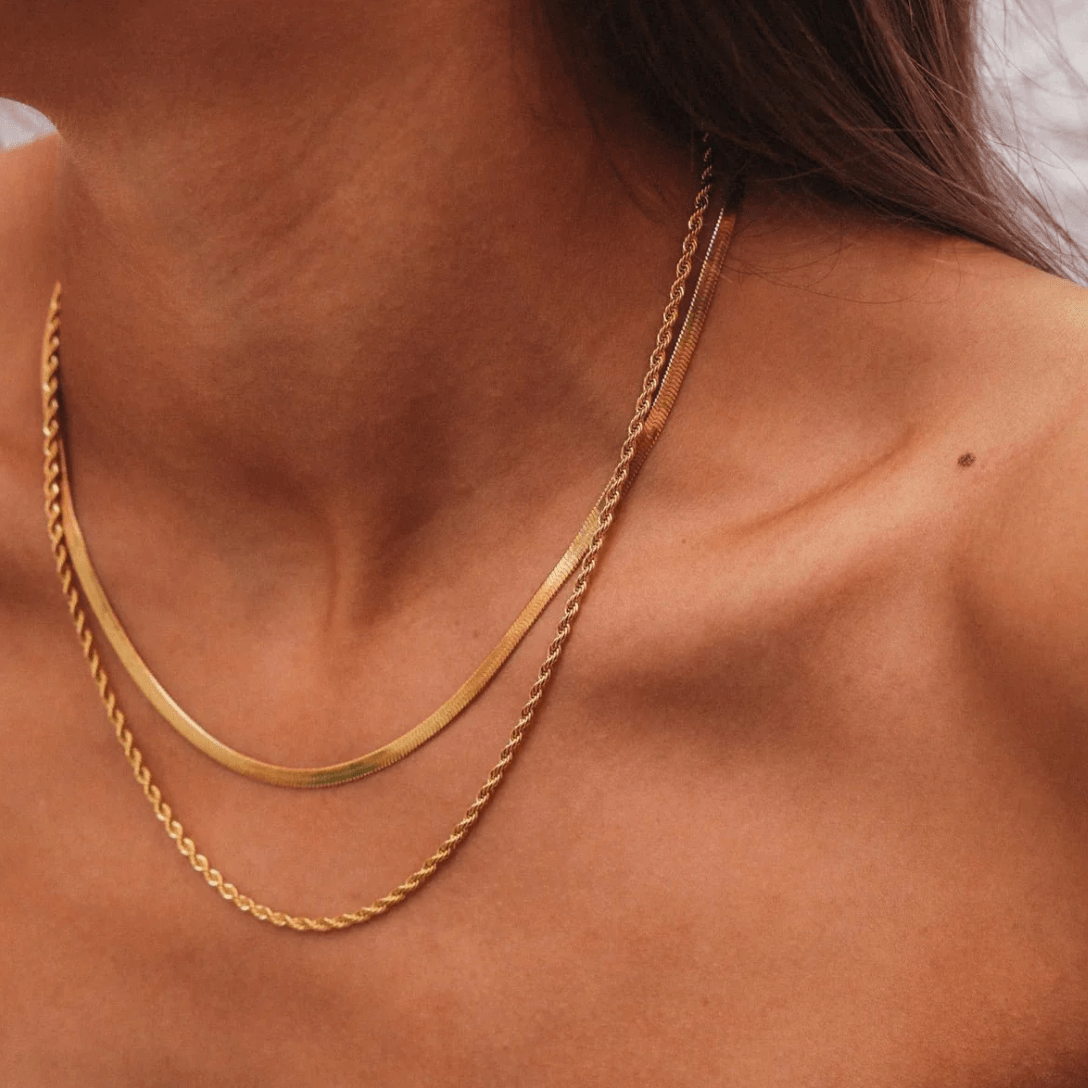 Snake Chain and Twisted Necklace - Zafinne Jewelry