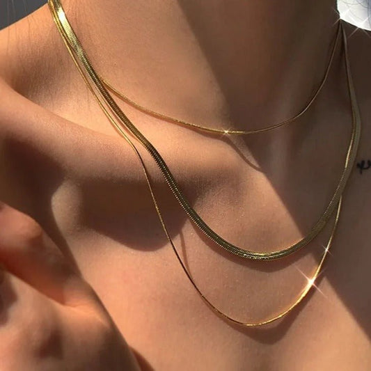 Snake Layering Necklace - Zafinne Jewelry