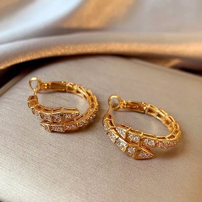 Snake Shaped Drop Earrings - Zafinne Jewelry