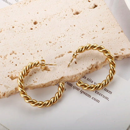 Spiral Twist Hoop Earrings - Zafinne Jewelry