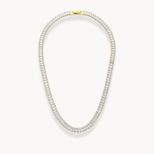 Square Crystals Chain Choker Necklace - Zafinne Jewelry