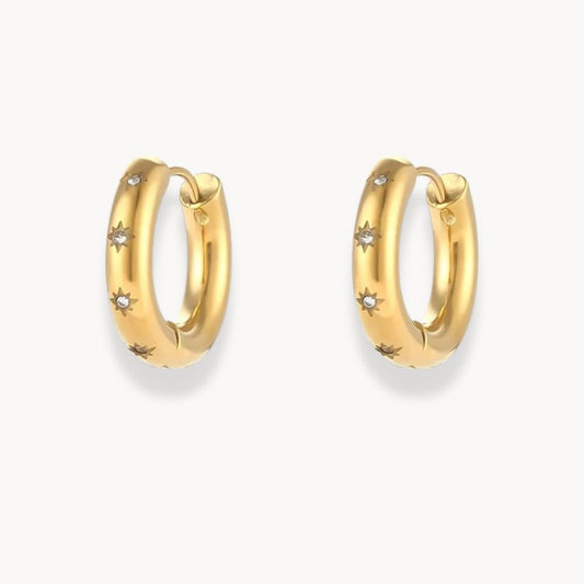 Stars Hoop Earrings - Zafinne Jewelry