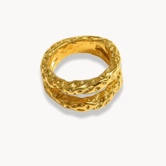 Textured Double Ring - Zafinne Jewelry
