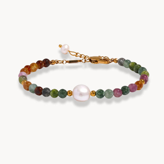 Tourmaline Pearl Colorful Bracelet - Zafinne Jewelry