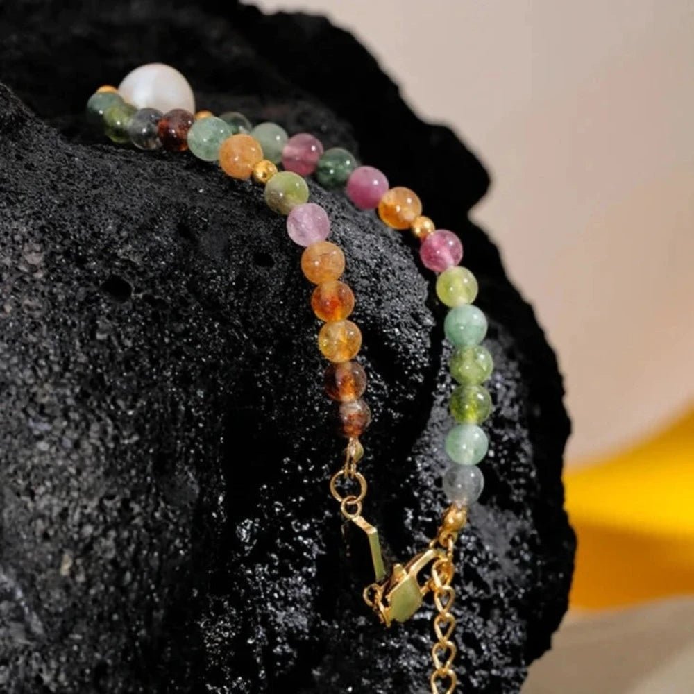 Tourmaline Pearl Colorful Bracelet - Zafinne Jewelry