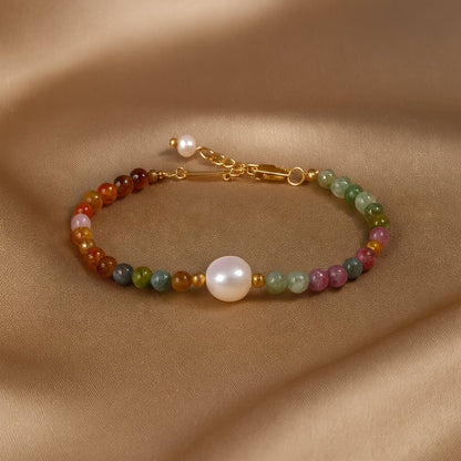 Tourmaline Pearl Colorful Bracelet - Zafinne Jewelry