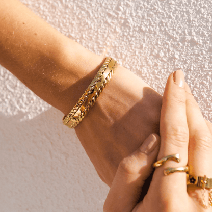 Twisted Leaves Bracelet Gold - Zafinne Jewelry