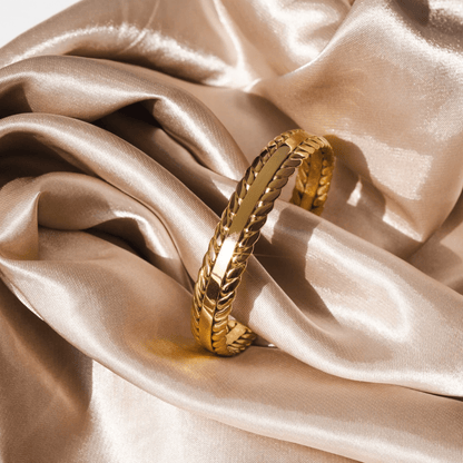 Twisted Leaves Bracelet Gold - Zafinne Jewelry