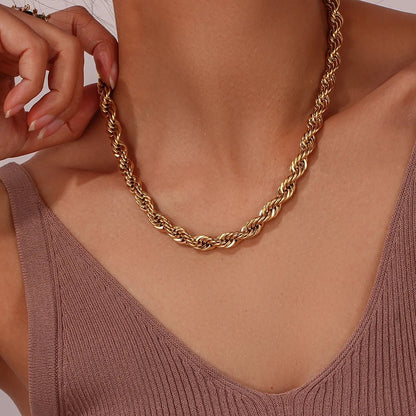 Twisted Rope Chain Necklace - Zafinne Jewelry
