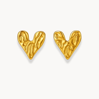 Uneven Heart Earrings - Zafinne Jewelry