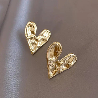 Uneven Heart Earrings - Zafinne Jewelry