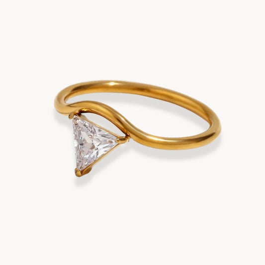 Vera Trillion Twist Ring - Zafinne Jewelry