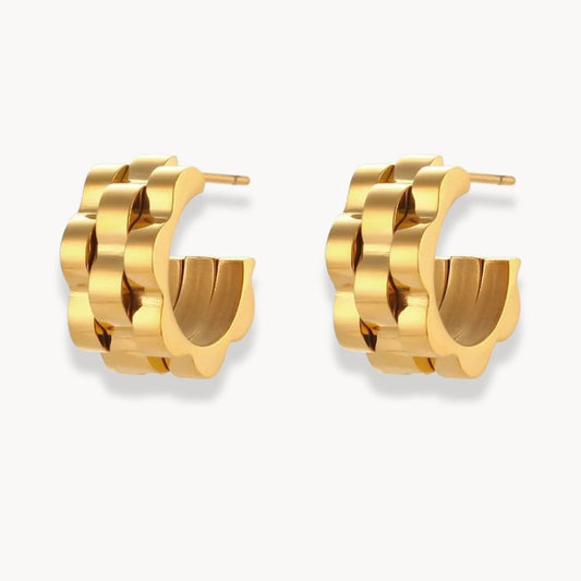 Watchband Hoop Earrings - Zafinne Jewelry