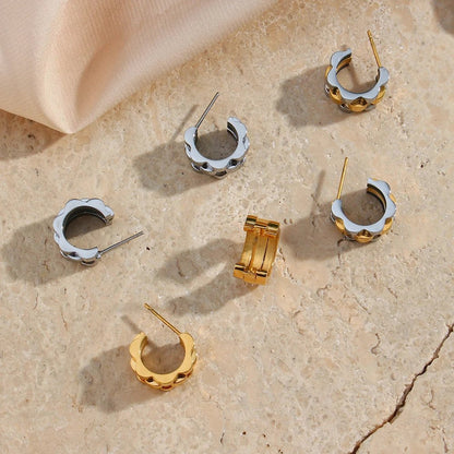 Watchband Hoop Earrings - Zafinne Jewelry