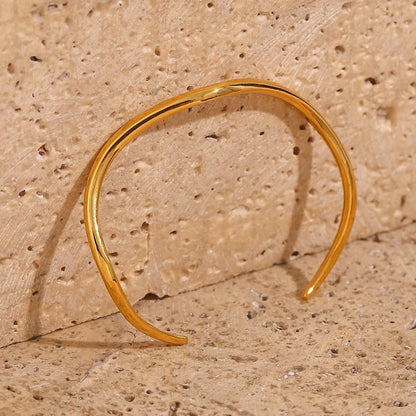 Wave Shape Cuff Bracelet - Zafinne Jewelry