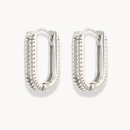 Wheat Texture Gometric Hoop Earrings - Zafinne Jewelry