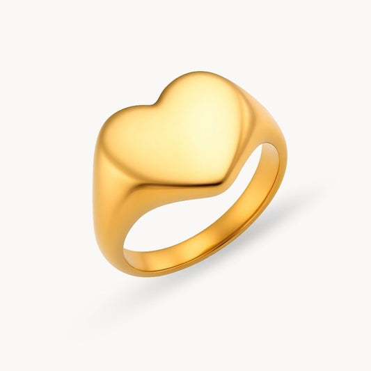 Wide Heart Ring - Zafinne Jewelry